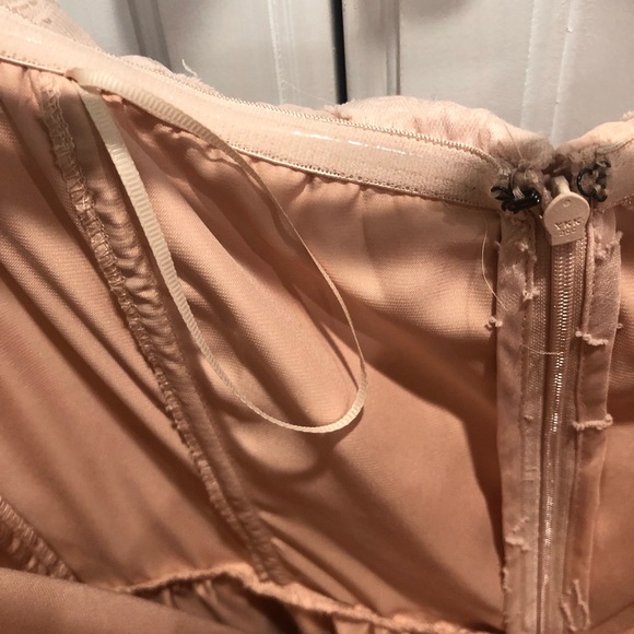 Cupcakes and Cashmere Off the Shoulder Pink Midi dress with Boning - Picture 5 of 6